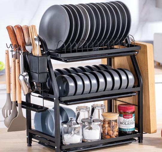 碗碟杂乱无处放？沥水架新选择，厨房整洁如新！
